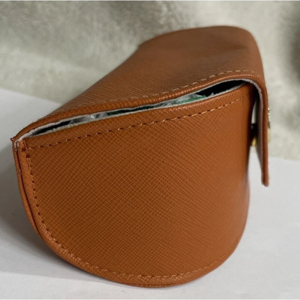 Tory Burch Orange Gold Logo Sunglasses Case Hard Sided